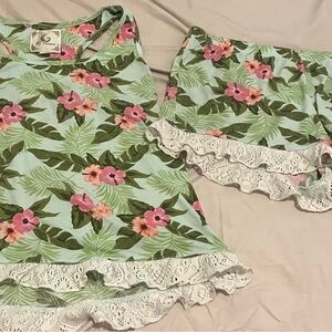 Women’s Pj Couture Pink&Green Floral Pajama Set !Accepting Offers/Bundle Deals!